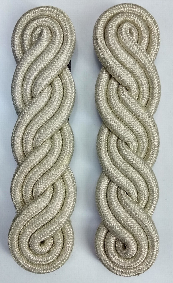 Genuine British Army Officers Ceremonial Silver Wire Cords Shoulder No Rank NEW