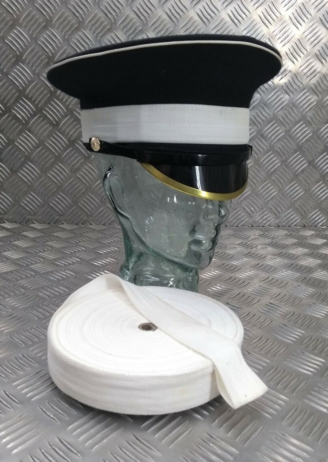 Coldstream Herringbone Hat Band White Genuine Vintage British Issue NEW