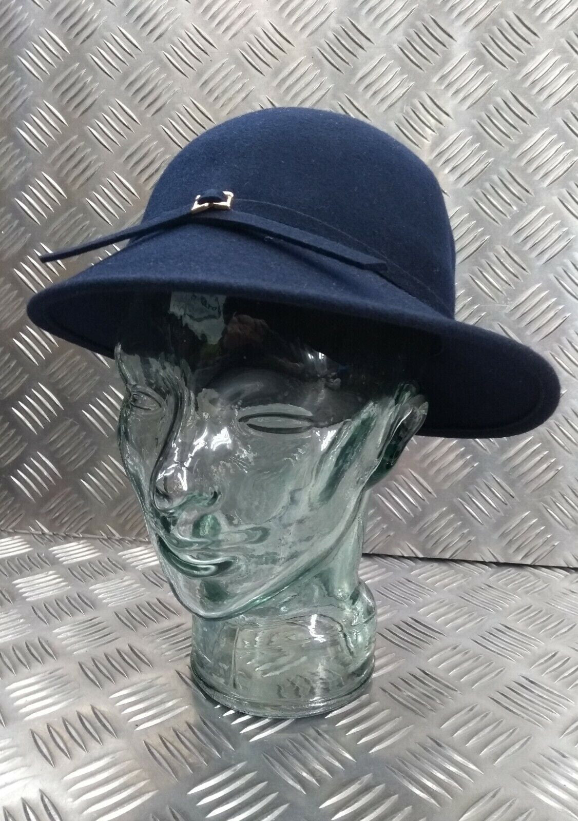 Ladies Formal / Hostess Soft Felt Navy Brim Hat Genuine British Made - NEW