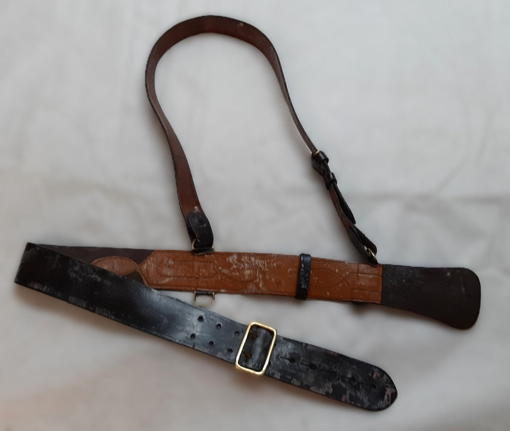 Sam Browne British Waist Belt & Cross Strap Size 3 32"-36"