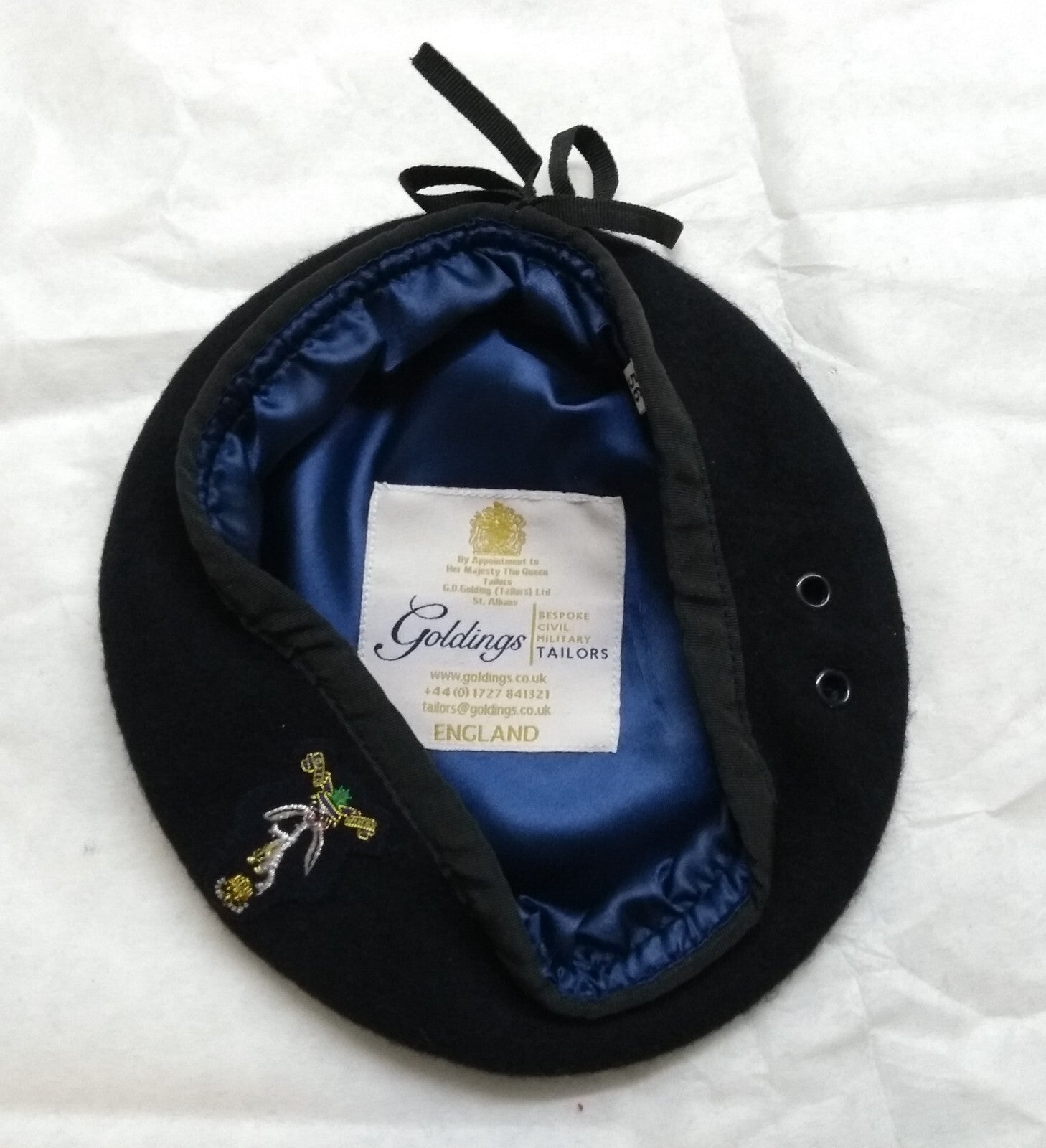 QGS Beret Blue British Army Queen's Gurkha Signals Officers Pattern By Goldings