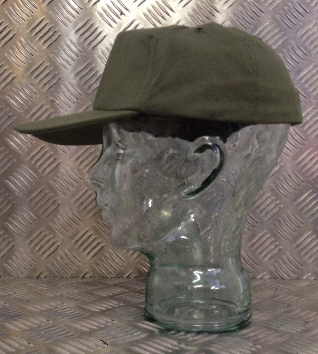 US Olive Green Colour Baseball Hat/Cap With Leather Band- All Sizes- NEW