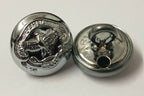 Genuine Zambian Forces Insignia Chrome / Silver Ring Back Buttons 13mm x 2 NEW