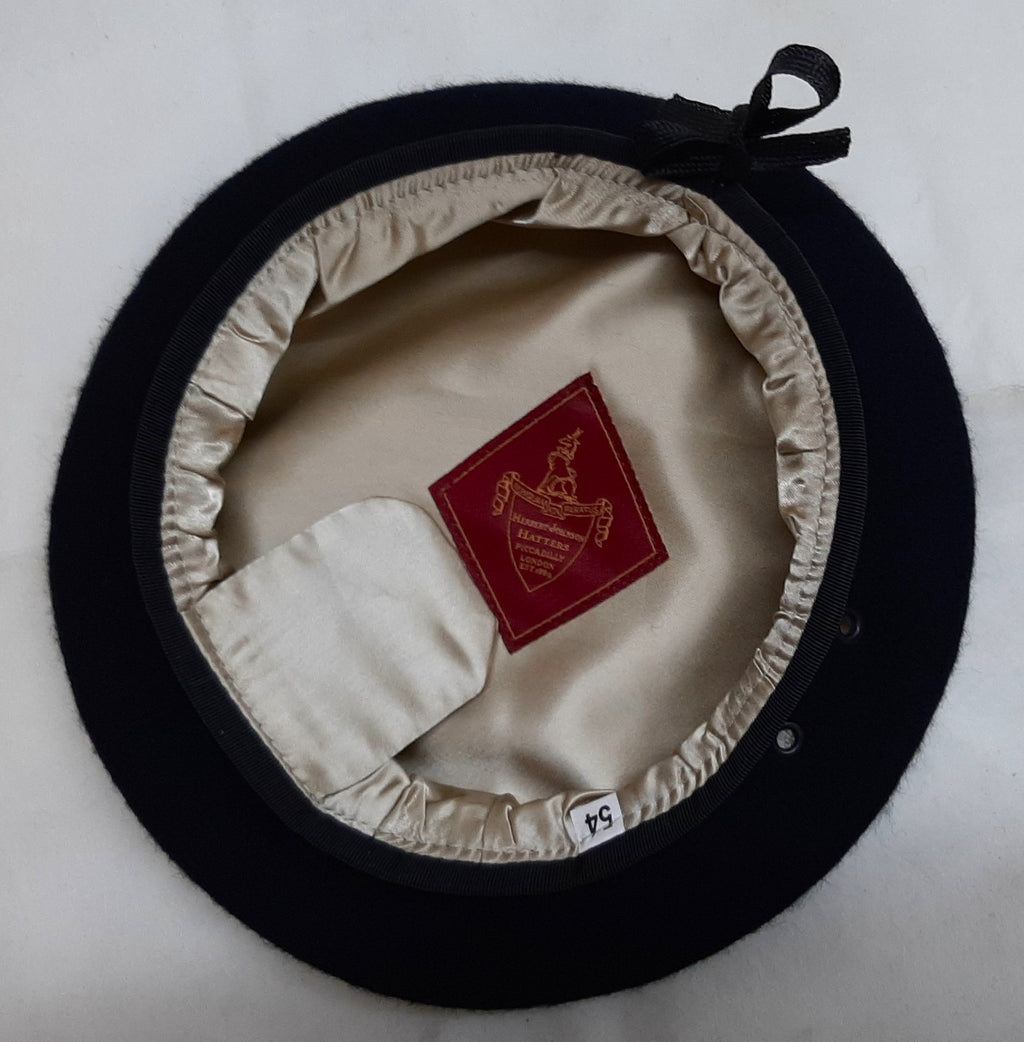 Herbert Johnson Beret Officer's Uniform Dress Blue Petersham Trim Size 54cm