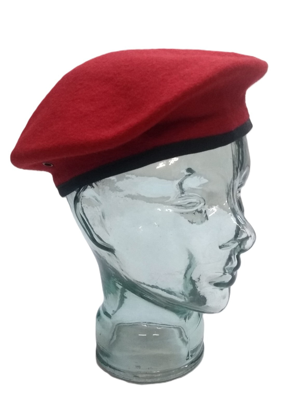 Red Army Beret Goldings UK Pattern Wool / Silky Lining & Petersham Trim 56cm.