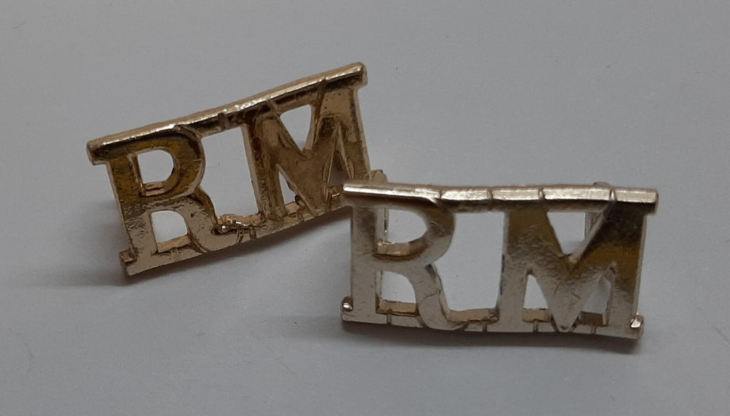 Royal Marines Titles No1 Dress Metal RM Genuine British Naval Insignia USED