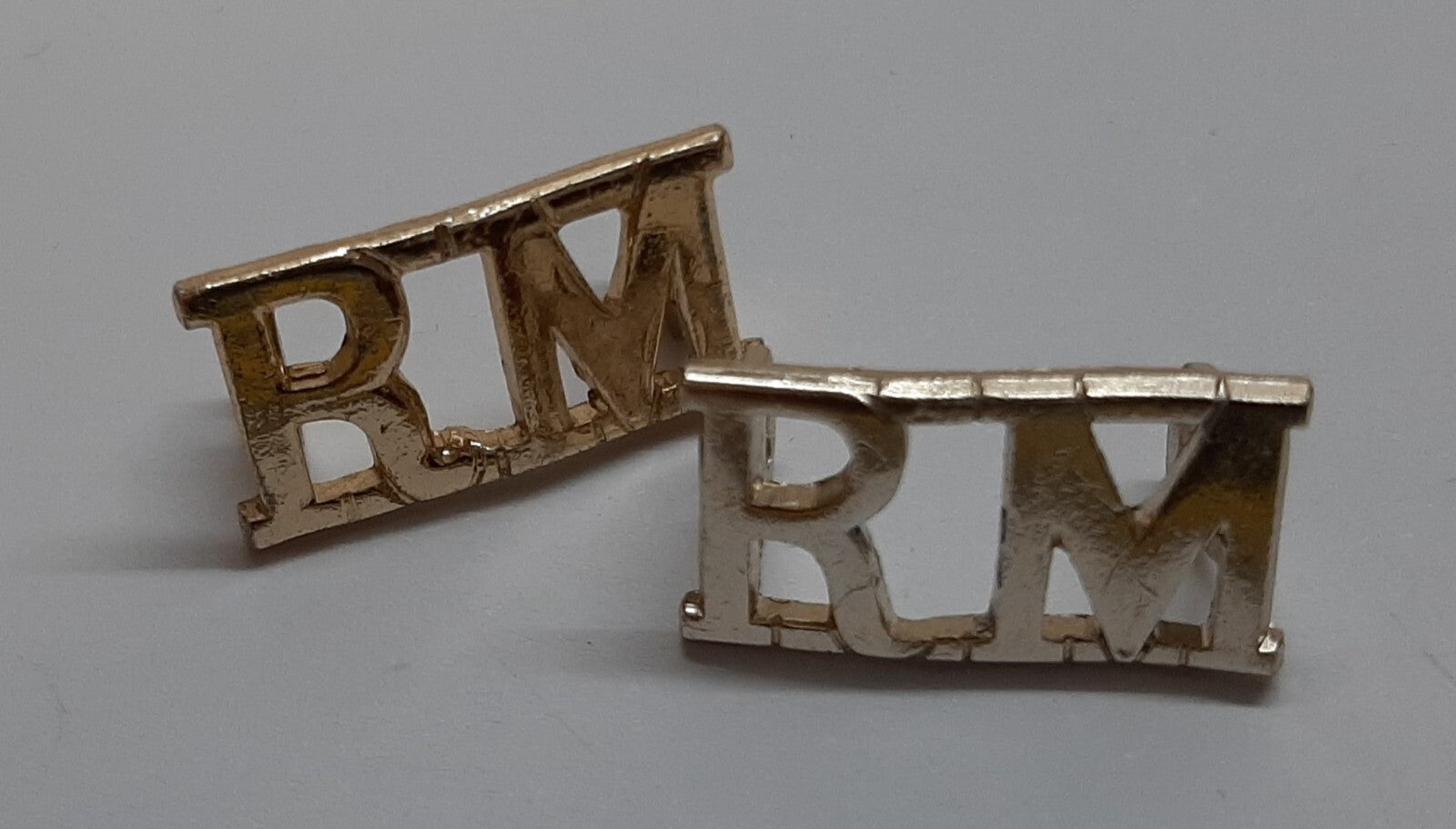 Royal Marines Titles No1 Dress Metal RM Genuine British Naval Insignia USED