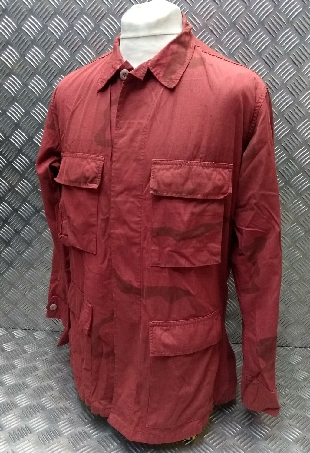 U.S Vintage Lightweight Rip Stop Camo Jacket Over Dyed Small-Short