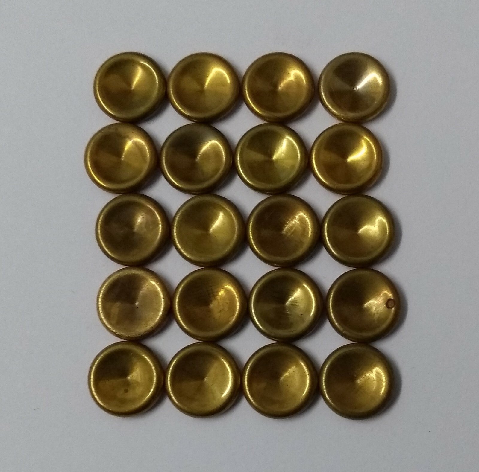 Brass Stud Head Caps British Issue 9mm Diameter X20 Pieces Unissued