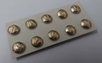 Gold Ring Buttons with Torch in Laurel 12mm X 10 - NEW