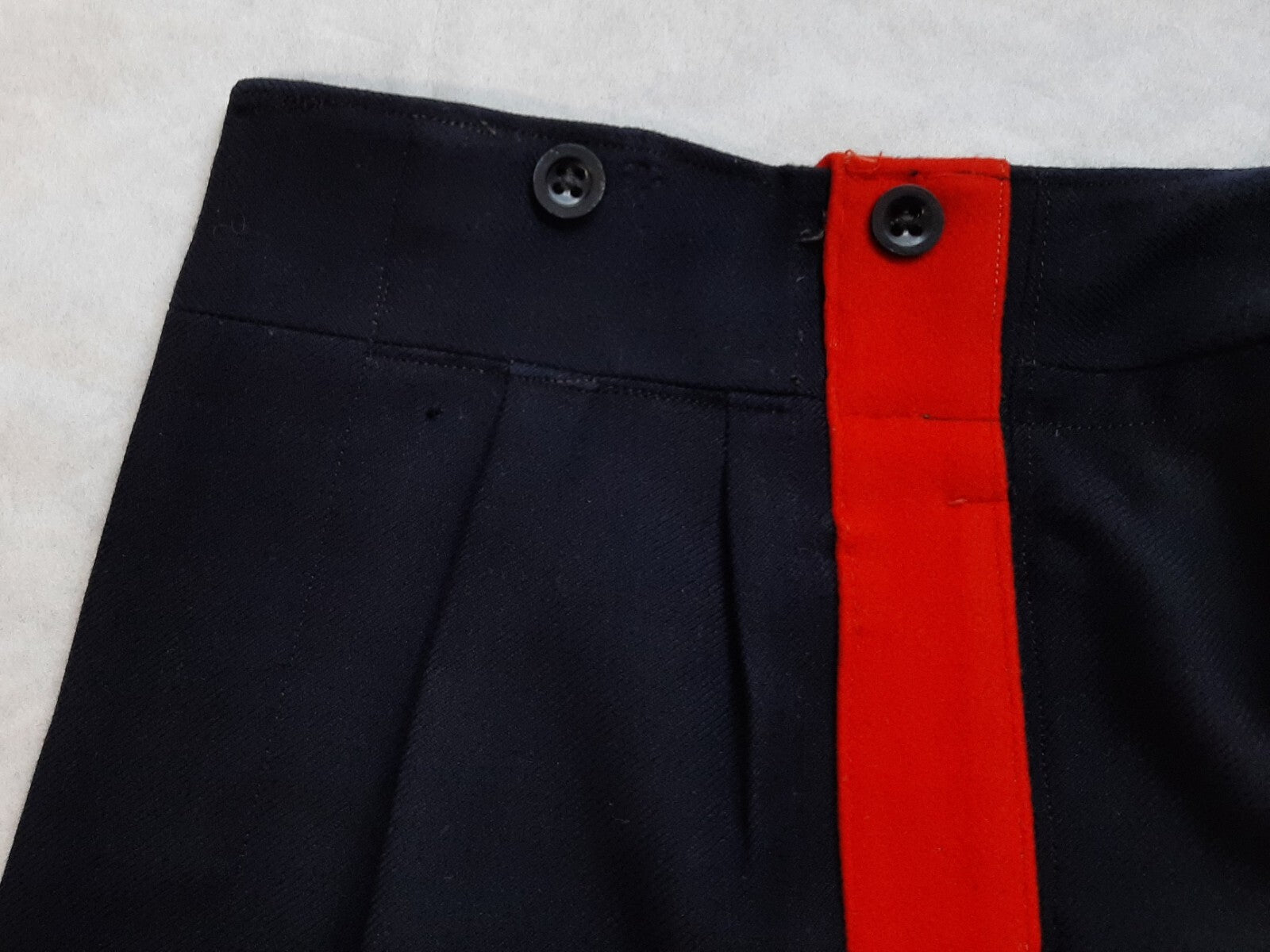 Vintage No1 Trousers 1955 Pattern British Army Red Stripe Blue Other Ranks W32"