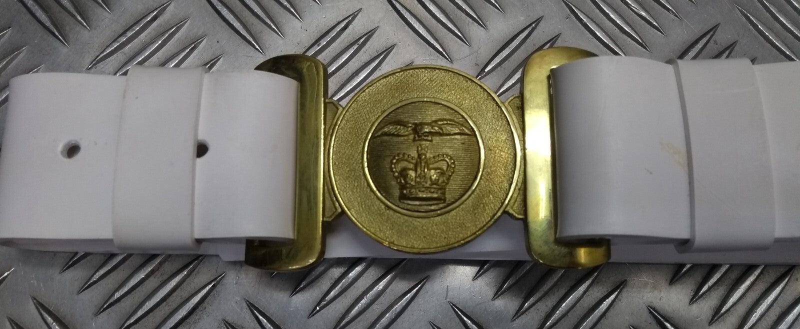Vintage Air Belt White Pattern & Buckle Incomplete