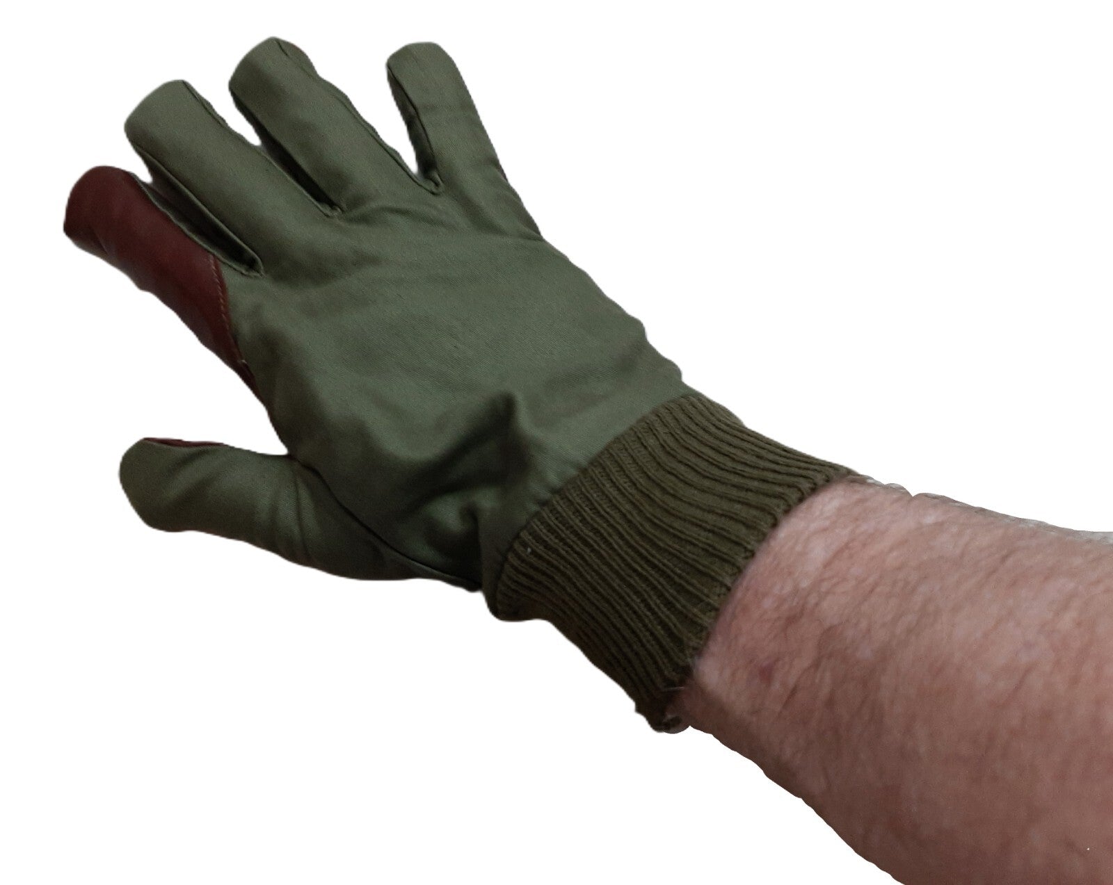 Aircrew Gloves RAF Royal Air Force & British Army 1980s Pattern Leather Palm Cotton Lined NOS