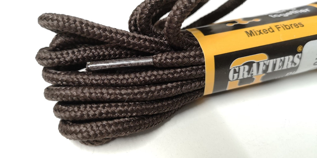 Grafters Laces Mixed Fibres 140cm Brown Pack of 12