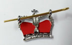 Rank Crown With Red Backing British Issue Made in UK With Fixings - JK03XZ