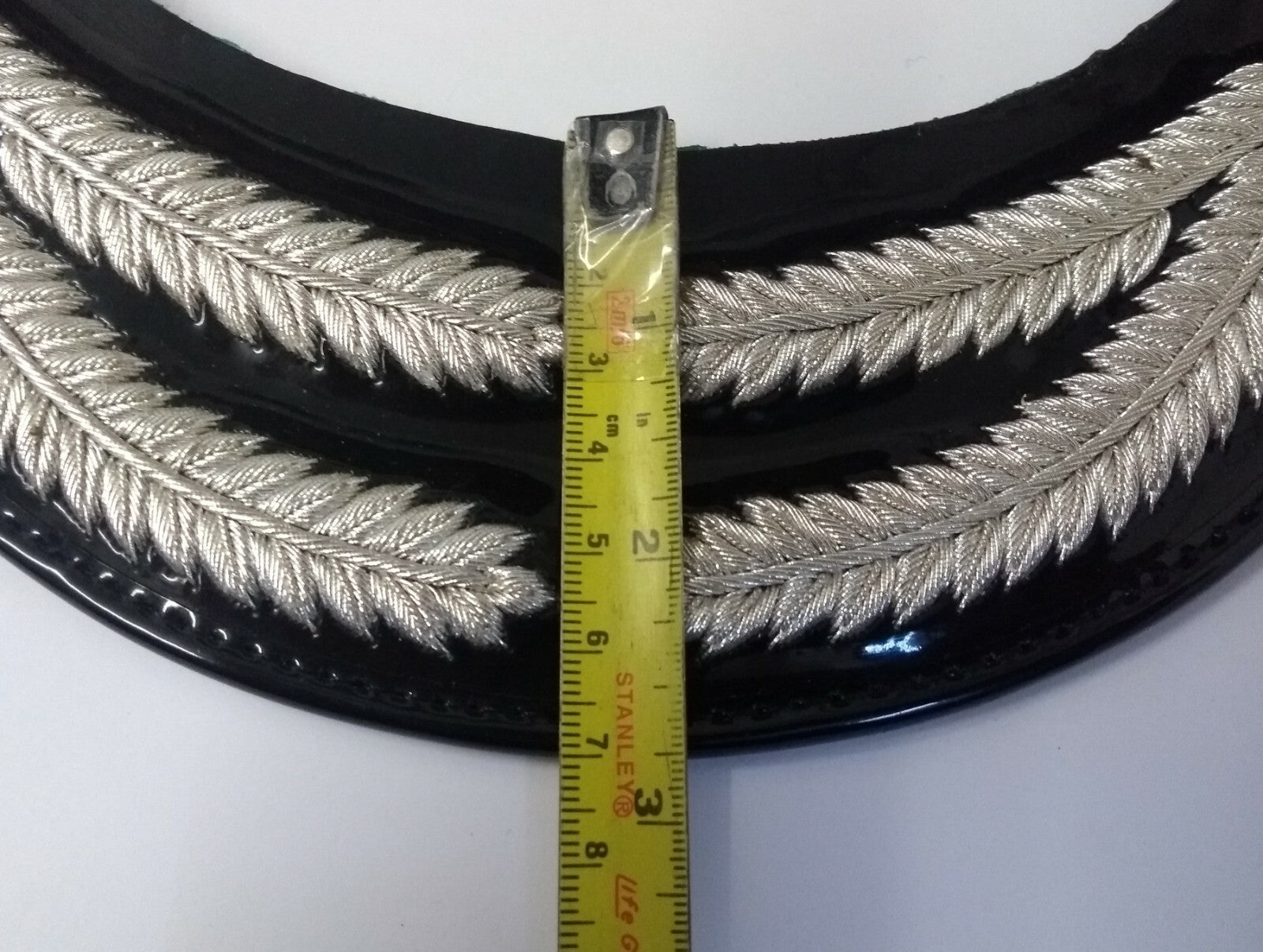 Genuine British Made Senior Officer Silver Leaf Braid Dress Cap Peak X1