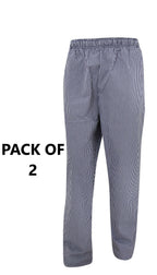 Chefs Trousers British Army Unisex Blue/White Chequered Pack of 2 Size Small NEW