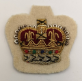 Lancers Regiments Small Size Queen's Crown Gold on White Genuine British Army