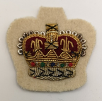 Lancers Regiments Small Size Queen's Crown Gold on White Genuine British Army