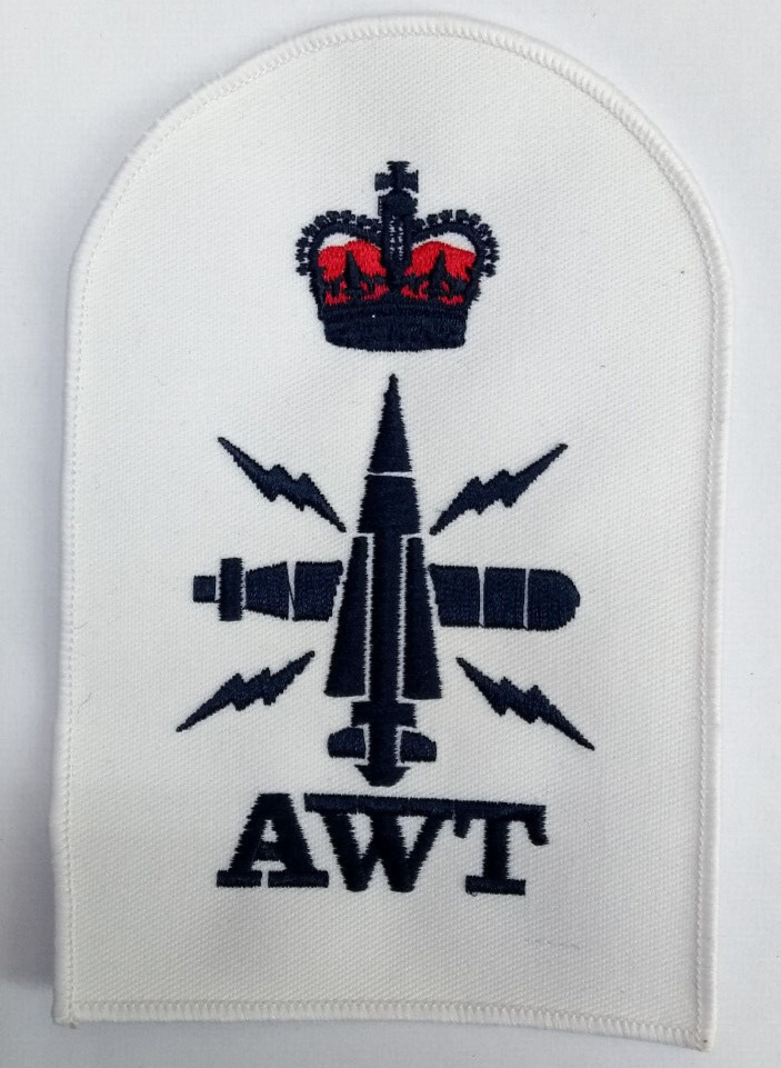 Royal Navy Above Water Tactical AWT Petty Officer Blue White Qualification Patch