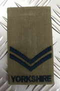 Genuine British OD Corporal Rank Slide / Epaulette Yorkshire Regiment
