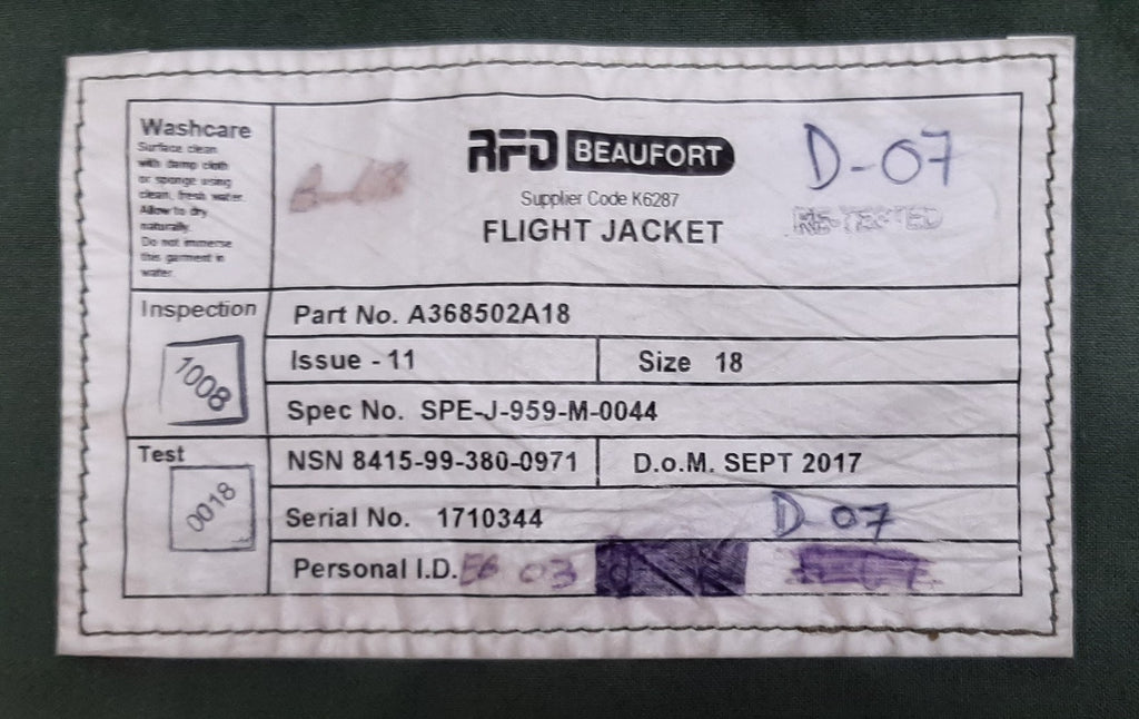 Flight jacket RFD Beaufort- Euro Fighter / Typhoon Life preserver Jet Pilot