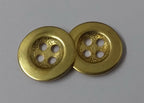 Vintage Metal Buttons Subdued 4 Hole Brass 26L 16.4mm Diameter X4 ASBT327