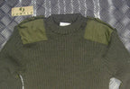 Green Crew Neck Pullover Commando Jumper with Sewn Badges British Army Issued