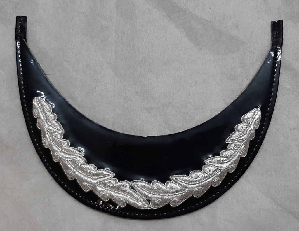 Officers Patent Peak British Forces Dress Hat Visor 1 Row Oak Leaf Silver Braid