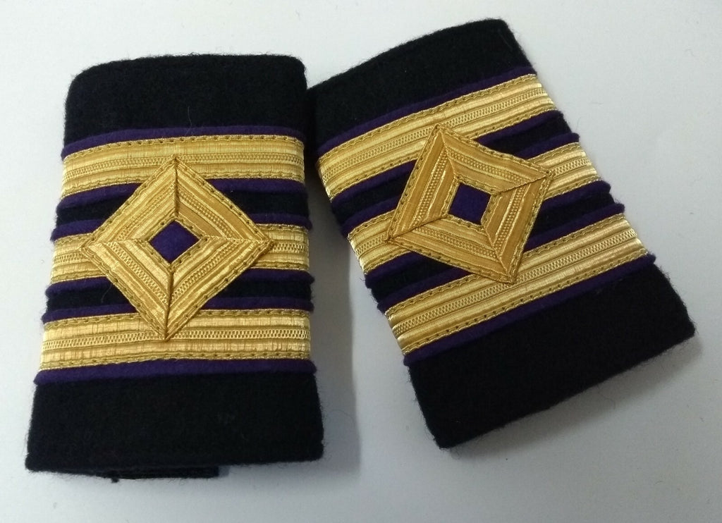 Genuine British Merchant Navy 2nd Engineer Gold Lace Slides Epaulettes ASPS431