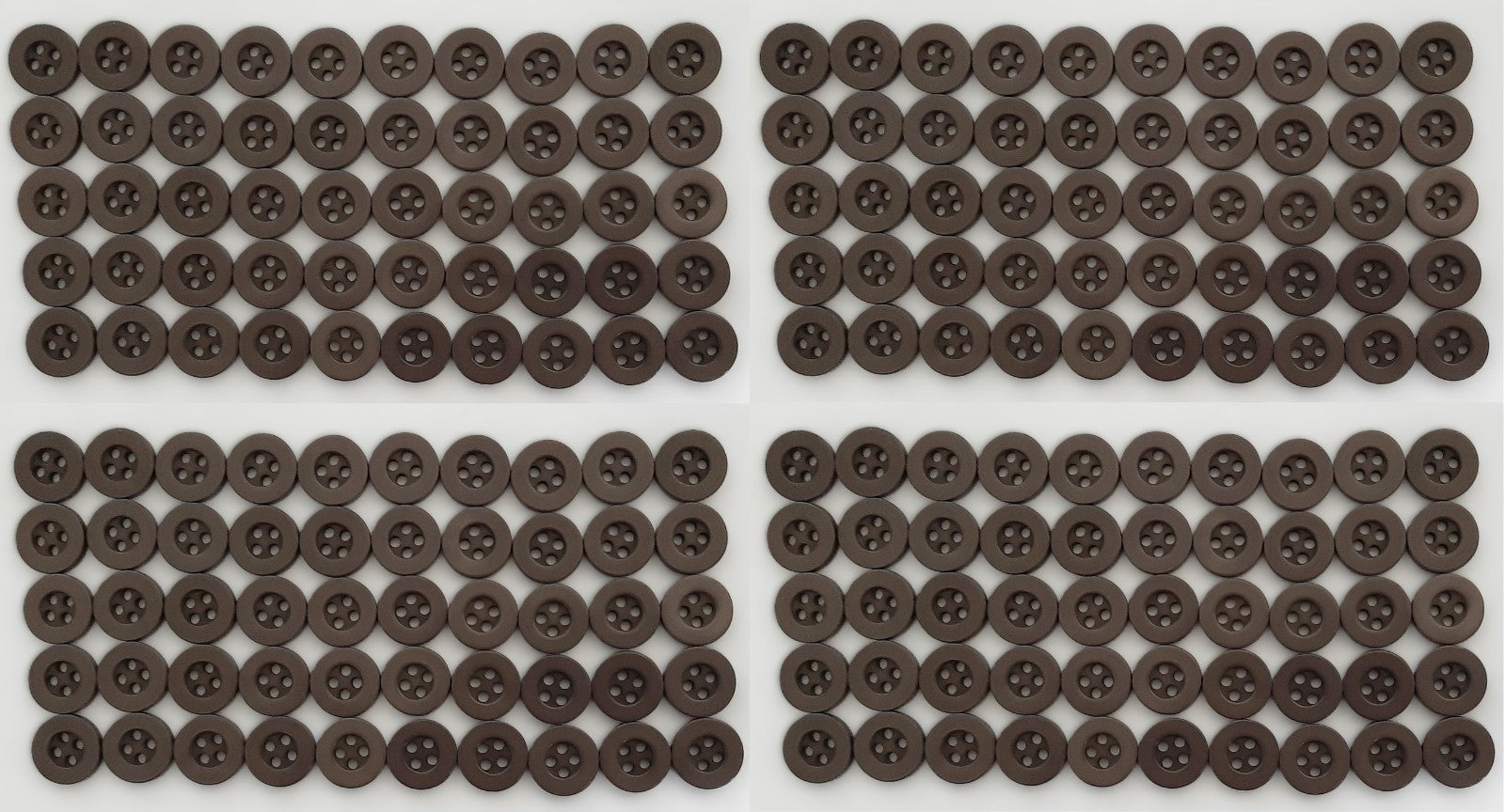 200 Vintage Buttons 4 Hole Army Shirt Grey Size 11.3mm NOS