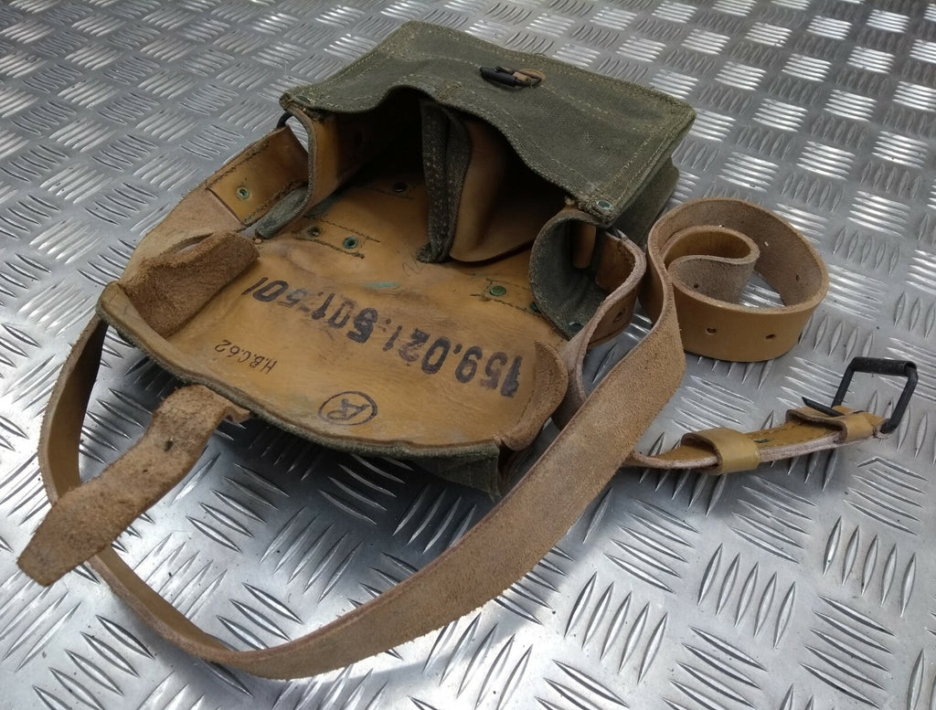 Genuine Vintage French Canvas Utility or Ammunitions Side Bag Carrier