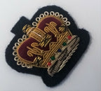 Vintage Braided QC Crown on Navy Blue Felt Hand Embroidered Badge