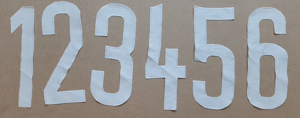 Genuine Vintage W German White Sports Sew on Numbers 1-14 1970`s- NEW