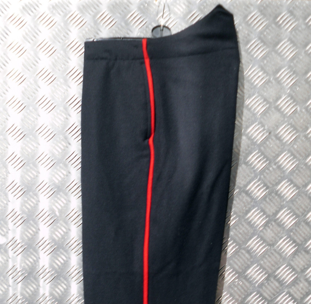Black Dress Trousers Wool Red Piping Guards & Bandsman Army Uniform.