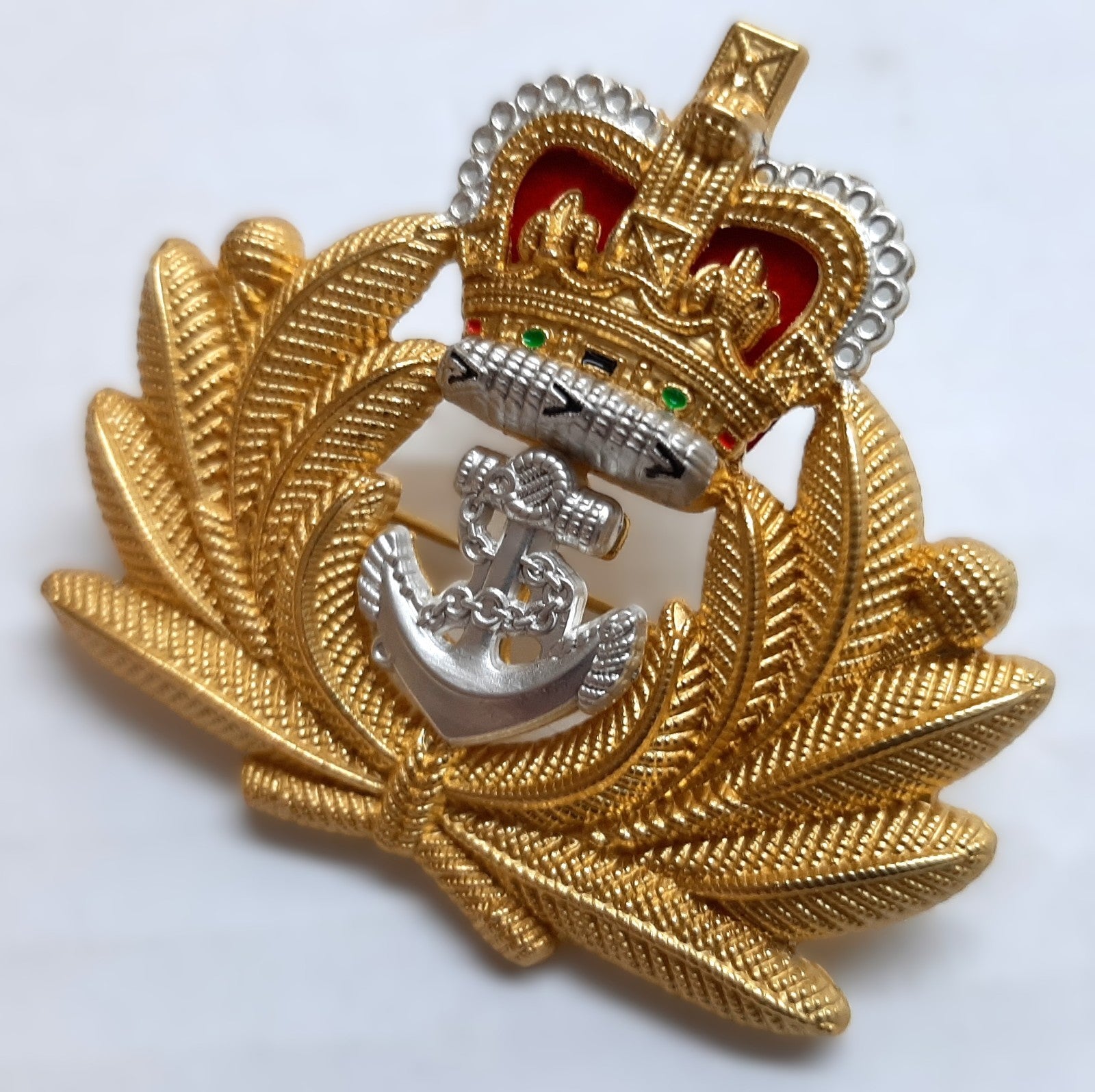 British Navy OFC Beret Badge RN Royal Crown Laurel & Anchor NEW x2