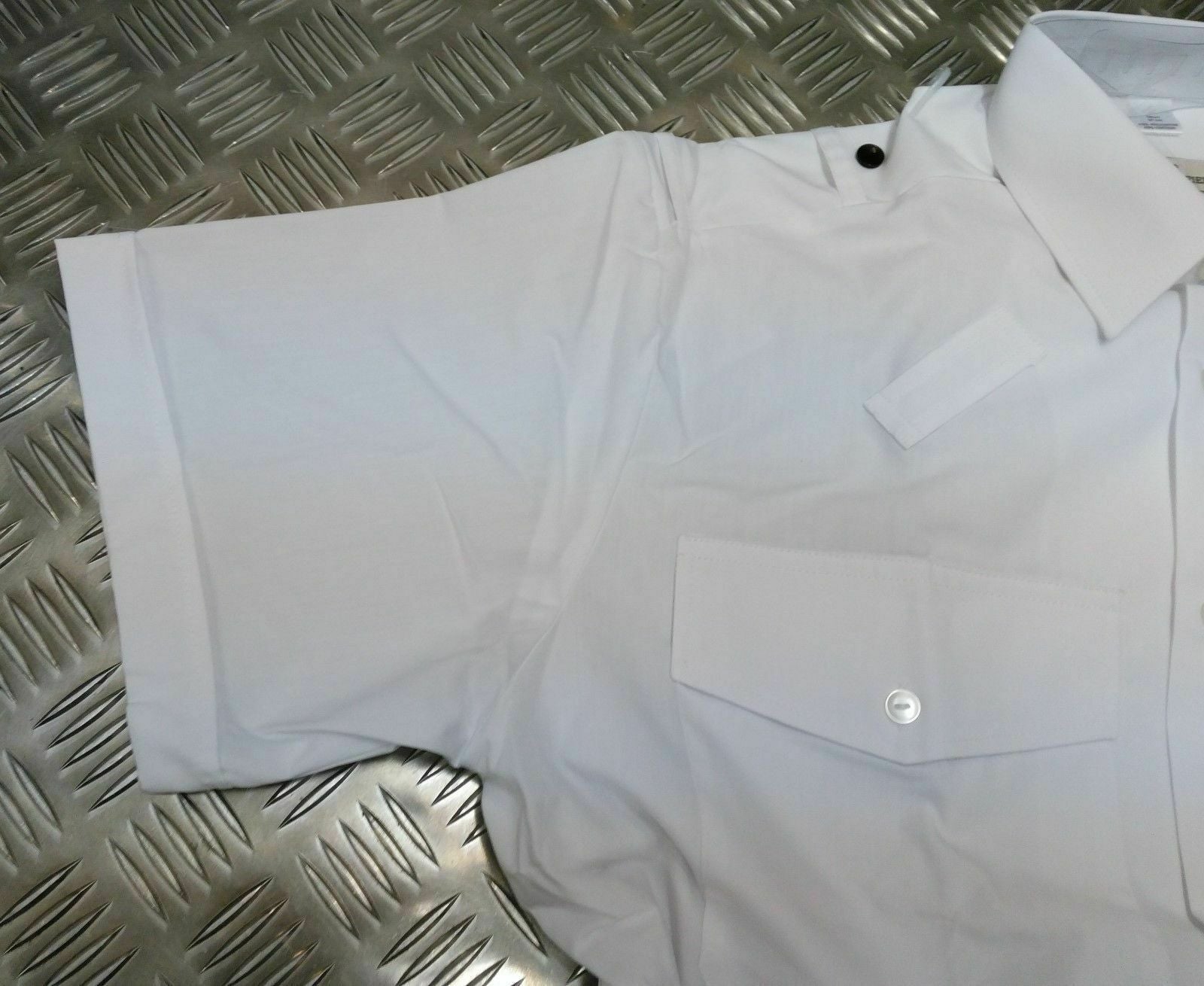 Dress Shirt White Short Sleeves Security Style Size 14.5" Collar NEW