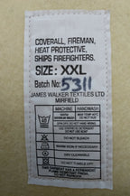 Ships Firefighters Heat Protective Fearnought Coverall British Navy Issue XXL