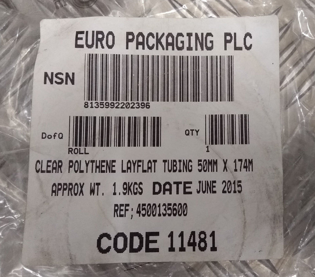 Layflat Polythene Transparent Packing Poly Tube Genuine British Grade
