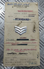 Genuine1951 Vintage British Army Inspectorate of Stores Metal Badge Sample Card