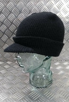 US Black or Olive Peak Radar Hat / Peaked Watch Cap 100% Wool NEW