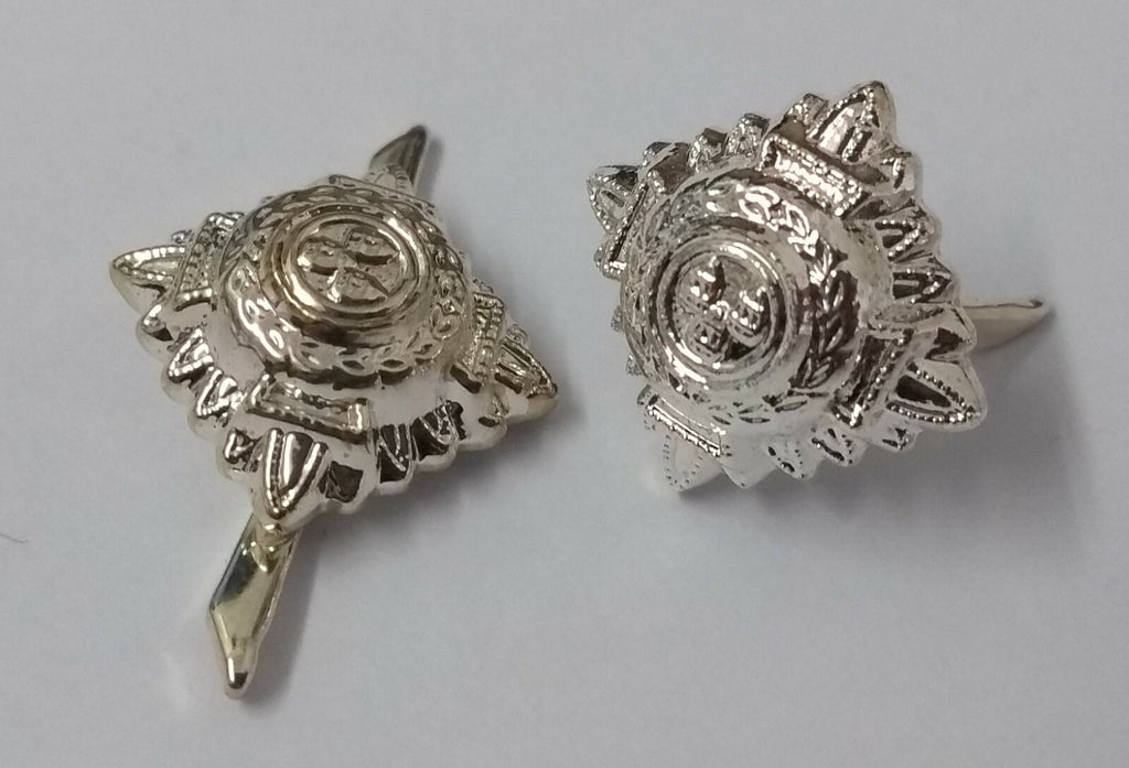 LI Shoulder Pips 3/8" Silver OFCs Bath Stars Pronged Type x 2 NEW