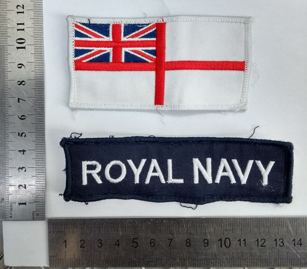 British Navy Sew on Title Chest Strip & Shoulder Flag RN Royal Navy