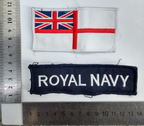 British Navy Sew on Title Chest Strip & Shoulder Flag RN Royal Navy