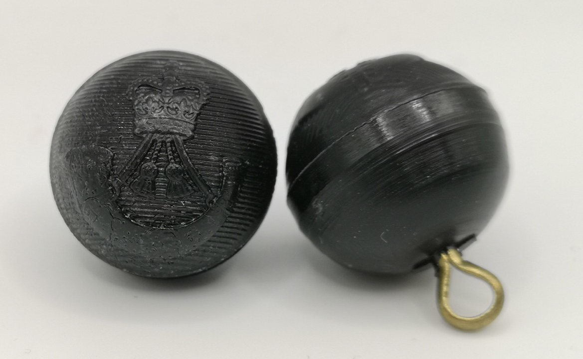 The Rifles Regiment Black Plastic Ball Buttons Size 30L x6