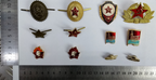 Obsolete Soviet-era Style CCCP Red Army Hat / Cap / Lapel Pin Badges set of 12