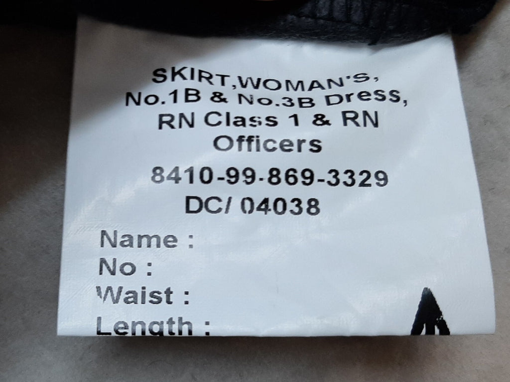 WRNS RN Skirt No1B & No3B RN CL1 Class 1 British Royal Navy Dress Size 72cm S
