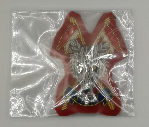 Scottish and North Irish Yeomanry SNIY Wire Braided Patch on Red Felt