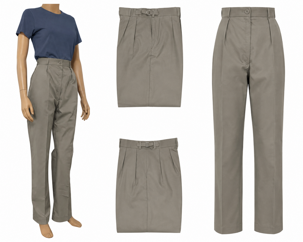 WRAF / RAF Royal Air Force Stone Trousers Royal Air Force Warm Weather Womans Safari Type Slacks - NEW