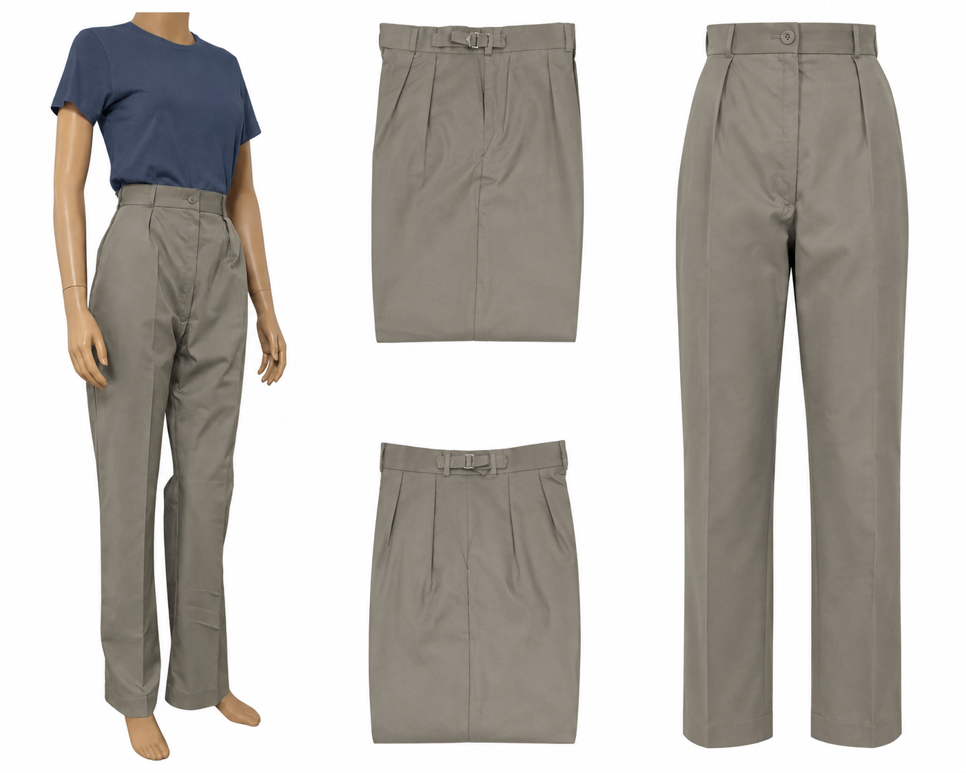 WRAF / RAF Royal Air Force Stone Trousers Royal Air Force Warm Weather Womans Safari Type Slacks - NEW